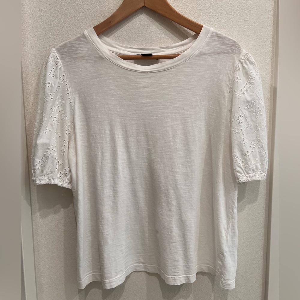 Sanctuary White Puff Sleeve Top with Eyelet Detail